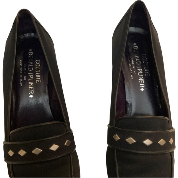 Donald Pliner Italian Black Kitten Heels Size 8.5 - Picture 5 of 12